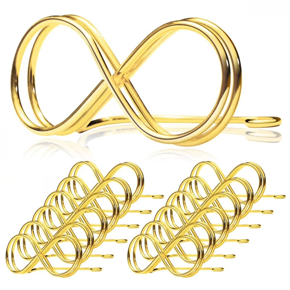 AA83 Table Number Holder Stands 12 Pack - Wedding Seating Labels Placecard Clips Photo Picture Cards Display Stand Gold
