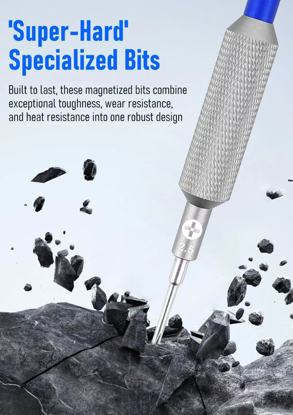 YAKE Ultrahard Precision Screwdriver with Independently Rotating Center, Suction Bit, Clear Model Markings