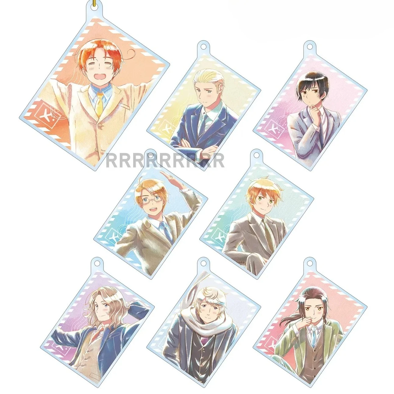 Anime APH Keychain Doll UK USA Prussia Japan Italy Germany Denmark France Acrylic Keyring Pendant for Gift