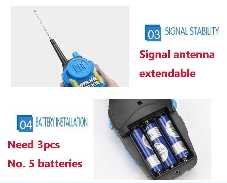 어린이용 미니 휴대용 핸드헬드 휴대폰 장난감, 어린이 날 생일 선물, 야외 인터폰 장난감, 한 쌍 50m 워키토키
