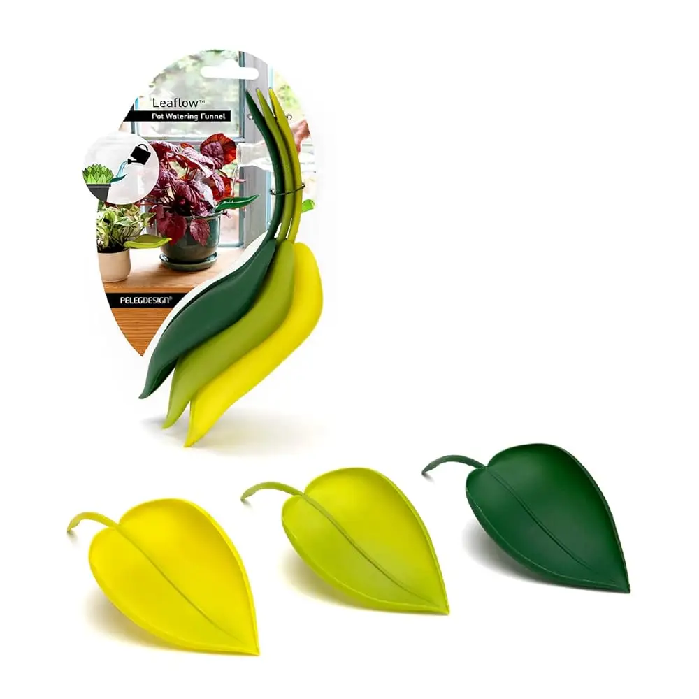 

Воронки для полива растений Peleg Design Leaflow (набор из 3 шт.), воронки для полива комнатных и уличных растений, воронки для полива Leaflow