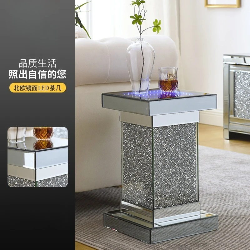 

Small coffee table living room coffee table with led light atmosphere coffee table blue light creative exquisite