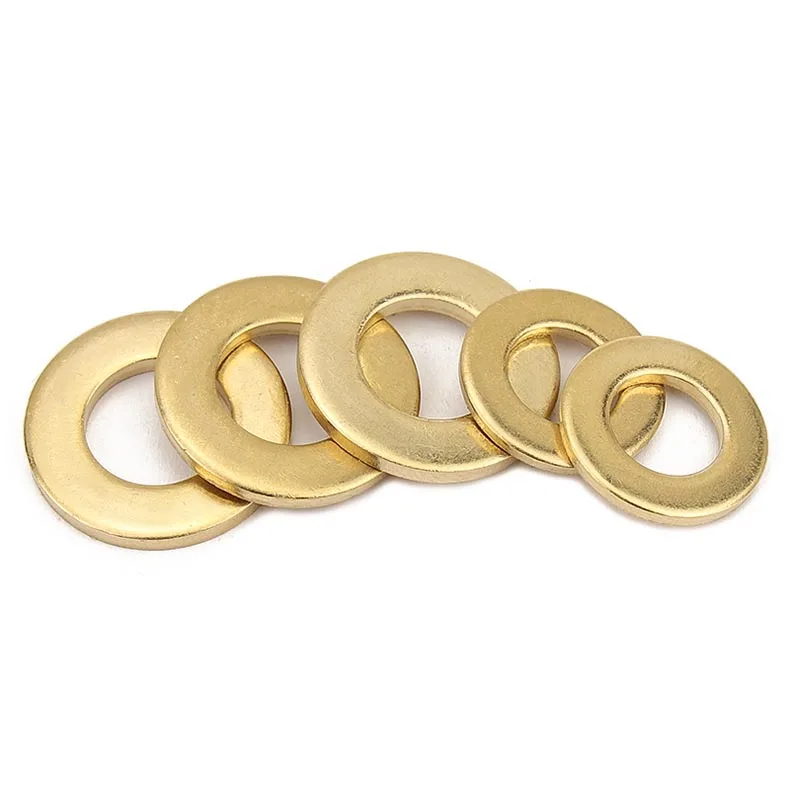 2/5/10/20/50pcs GB97 DIN125 M2 M2.5 M3 M4 M5 M6 M8 M10 M12 M14 M16 Solid Brass Copper Flat Washer Plain Gasket Pad Ring