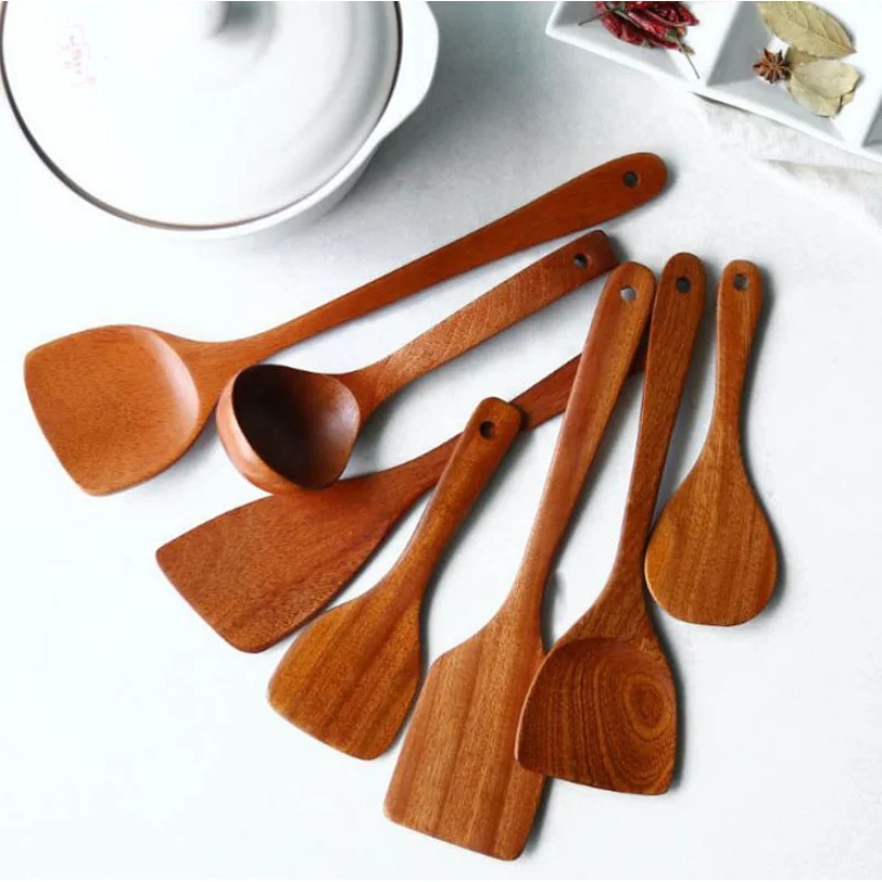 Environmentally Friendly Dinner Wooden Promotion Korean Household Kitchen Utensils Wooden Spoons