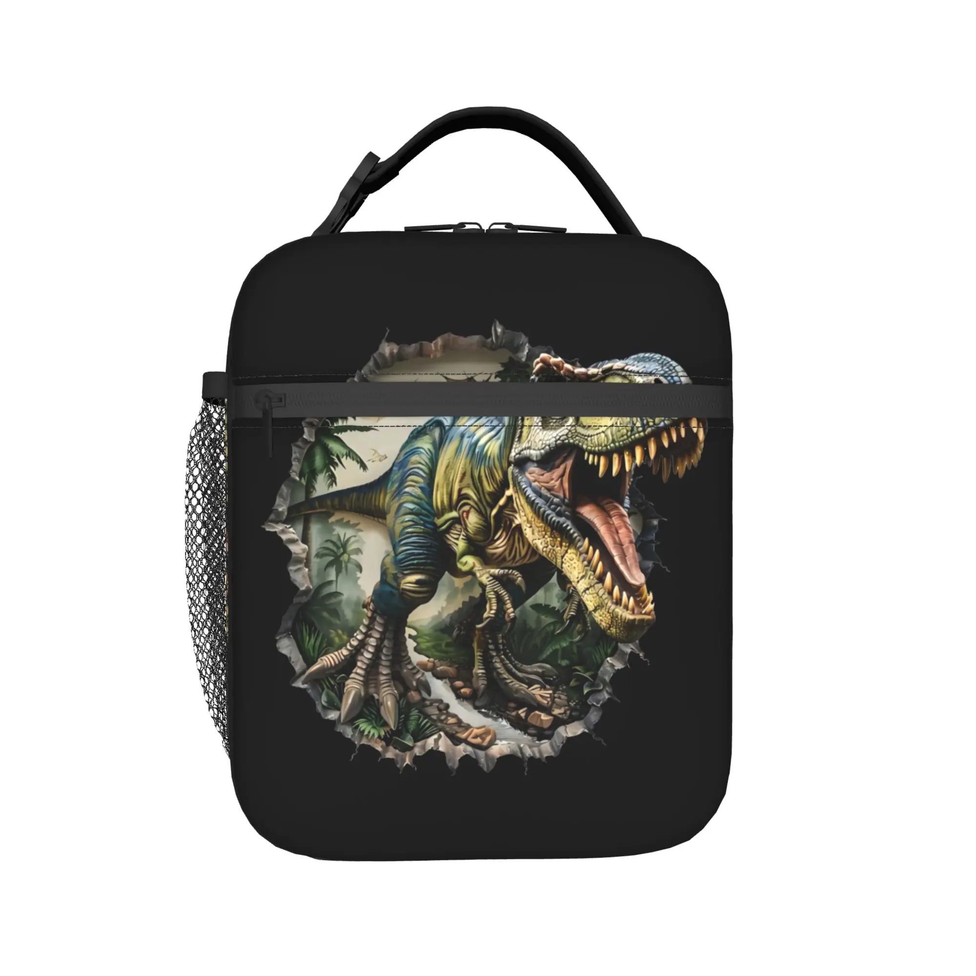 

Custom J-Jurassic Park Insulated Lunch Tote Bag for Women Men Dinosaur Portable Cooler Thermal Bento Box Outdoor Camping Travel