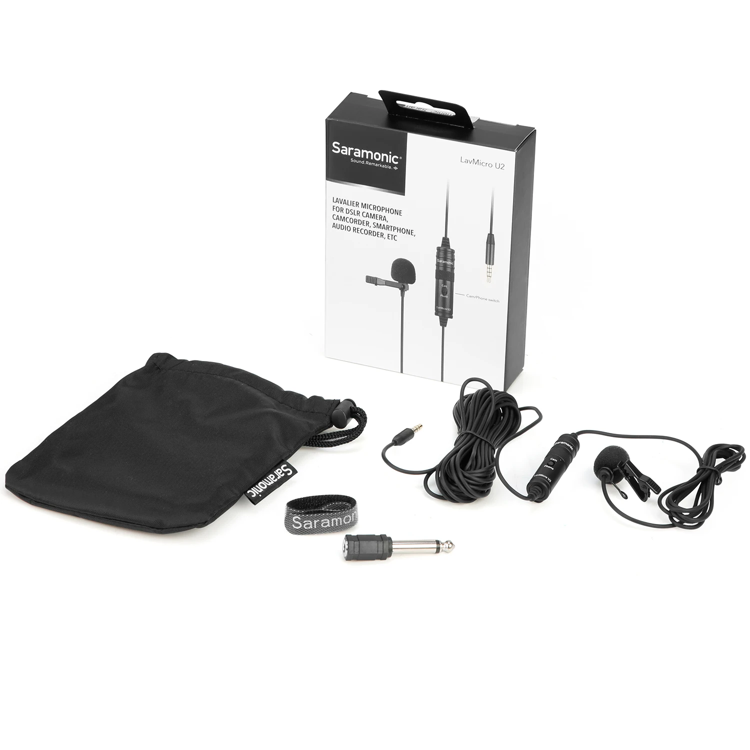 ميكروفون سارامونيك LavMicro U2 مكثف Lavalier للهواتف الذكية التي تعمل بنظام أندرويد والكمبيوتر المحمول 3.5 مللي متر TRRS ميكروفون ذو طية صدر السترة تدفق مدونة الفيديو