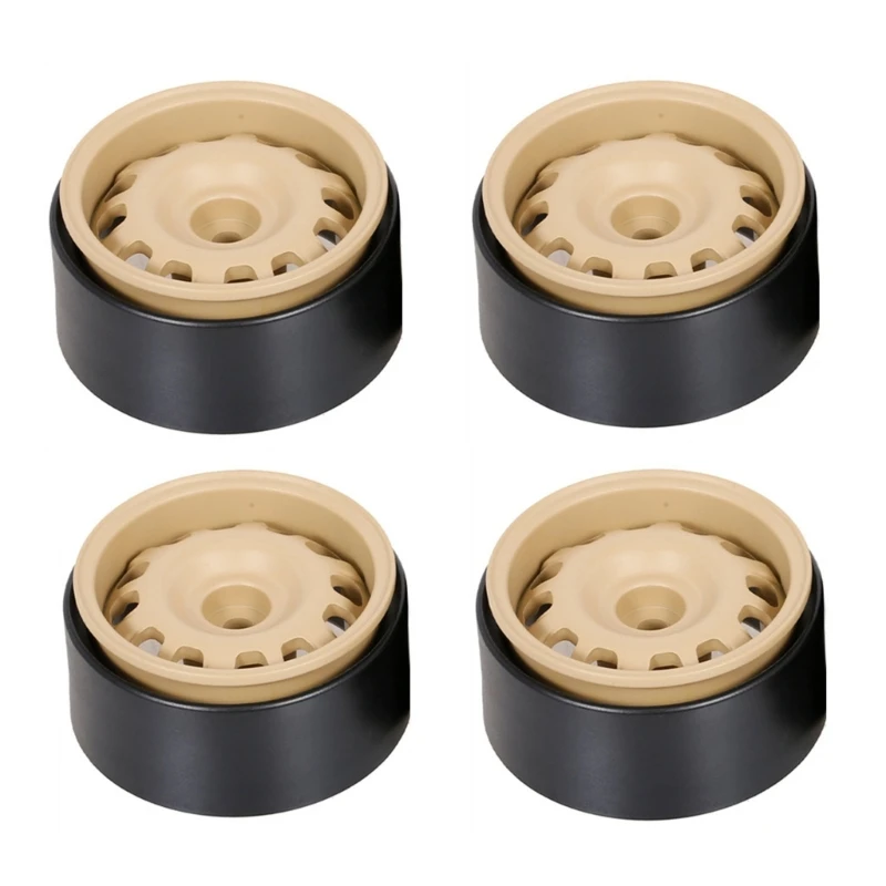 F19F 12mm Beadlock Wheel Rims Metal Wheel Hubs Wheel Rims Set of 4PCS for 1:10 Remote Control Play Vehicle Crawl Car