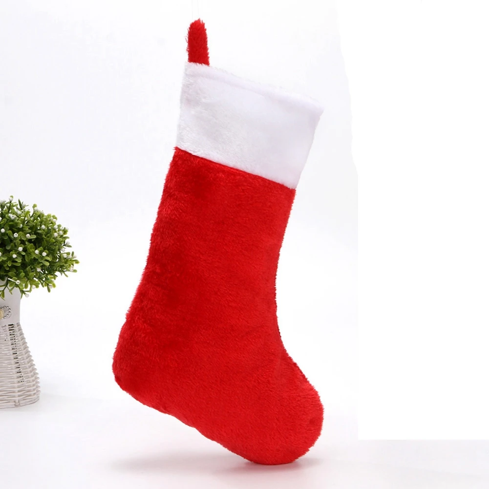 10PCS Red Felt Christmas Stockings Christmas Stockings Holder Socks Home Fireplace Gift Storage Bags for Holiday