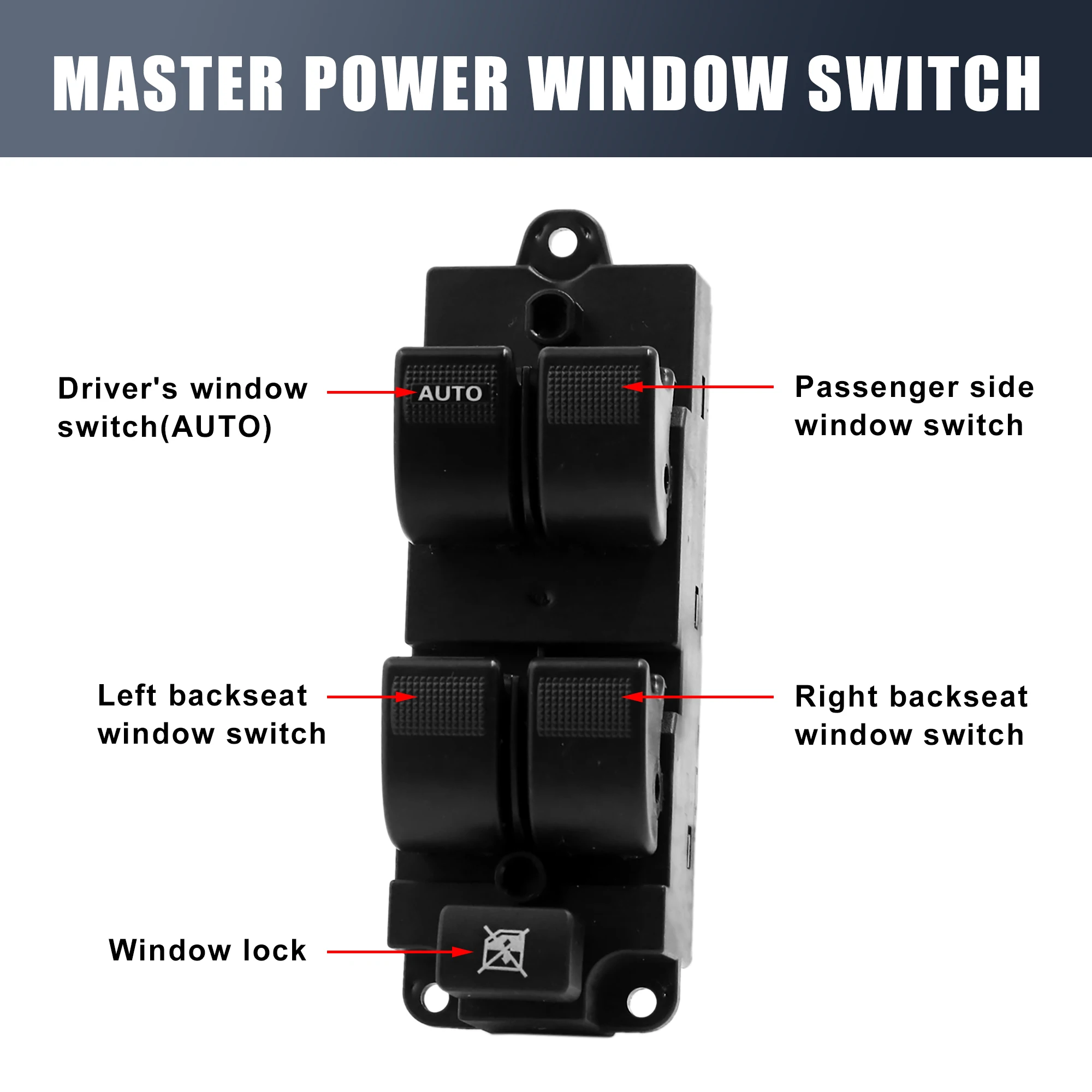 X Autohaux Master Driver Side Power Window Switch LC62-66-350A Replacement for Mazda MPV 2001-2006