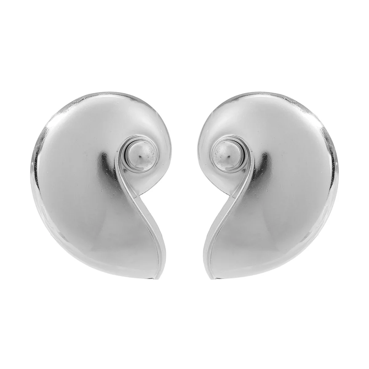 

2024 Fashion New Vintage Silver Metal Conch Earrings for Women Statement Jewelry Holiday Party Gifts