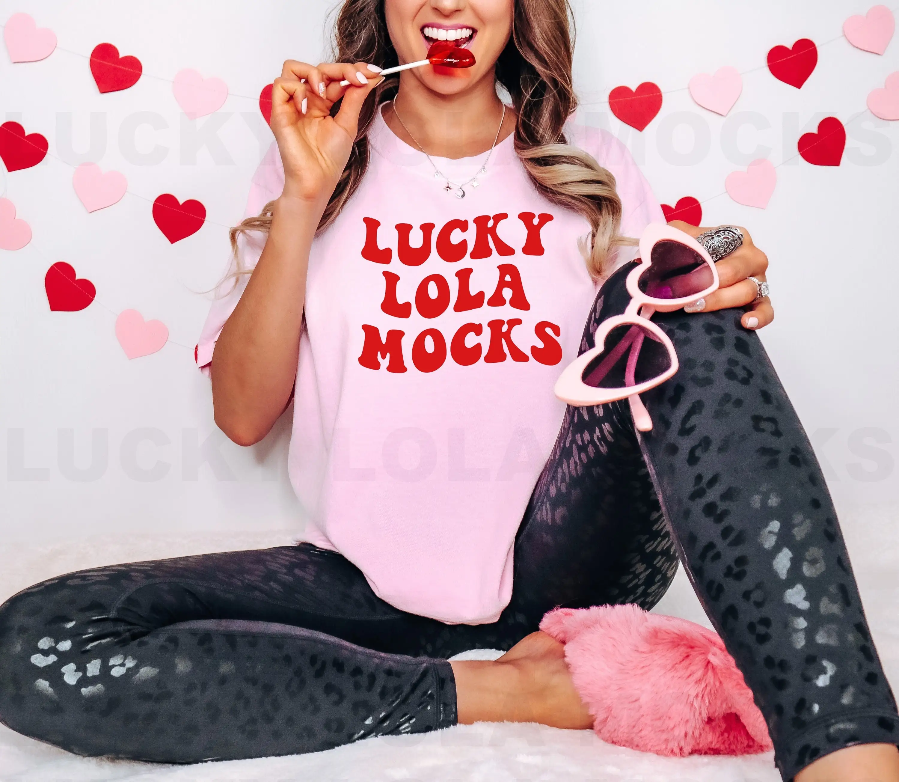 Lucky Lola Mocks Slogan Valentine's Day Women T-shirt 2024 New Voguish Street Valentine's Day Shirt Outdoors All-match Girl Tee