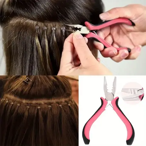 3 Holes Mini Plier for Micro Nano Ring/Links Feather Hair Extensions Opener and Removal Tool Hair Pliers Extension Tongs Tools