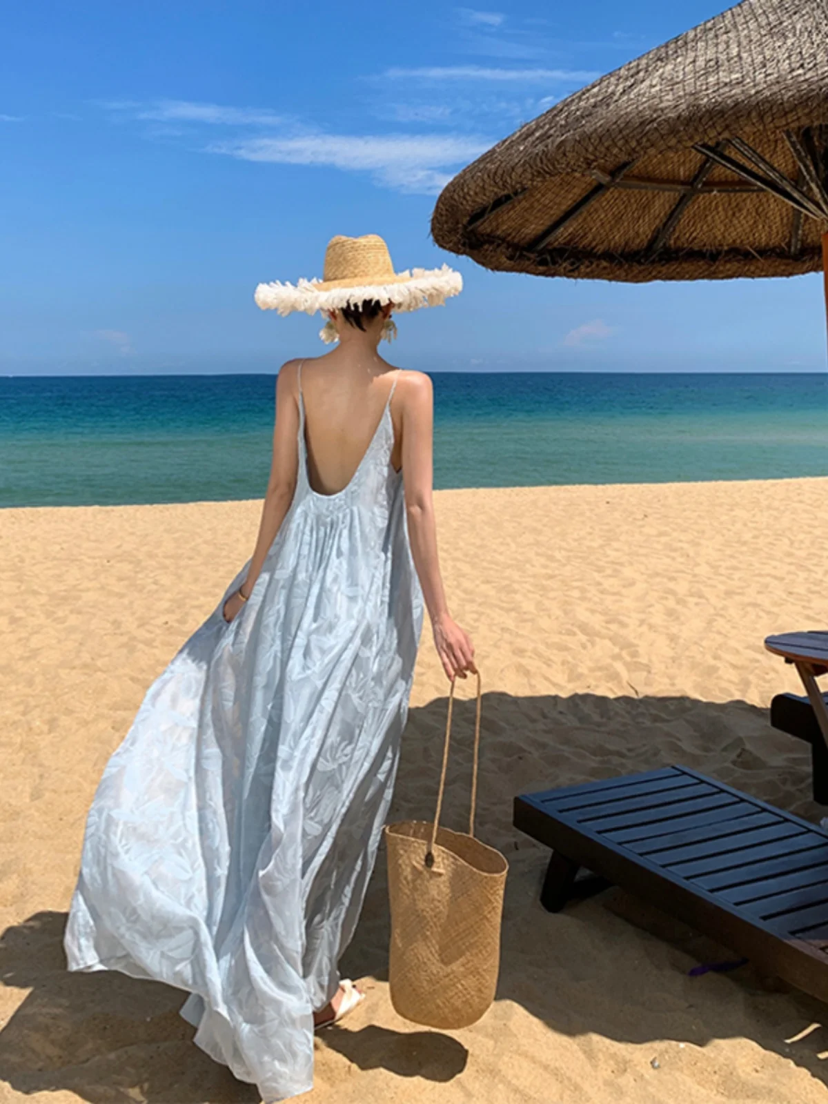 Beach Vaion Floral Print Off-oulder Strapl Dr Beautiful Island Sle Casual Loose Waist Skirt A-Line Summer Dr