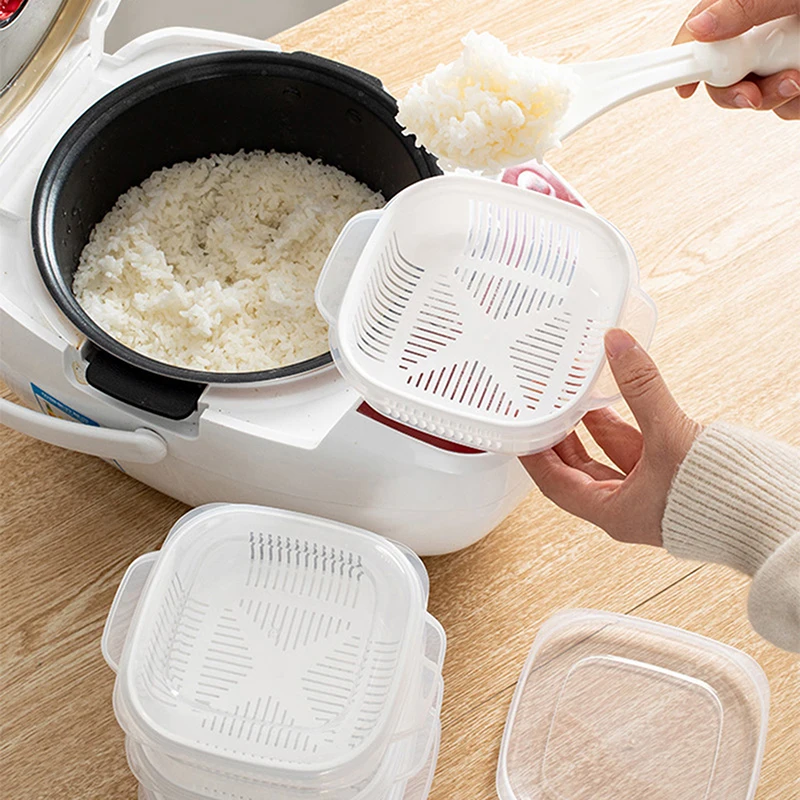 Rice Sub Packaging Fresh-keeping Box Heated Microwave Oven Vegetable Rice Fruit Separate Packaging Box Kitchen Tools
