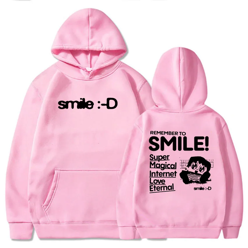 

Print Clothes Porter Robinson Smile World Tour 2024/2025 Hoodies Women Winter Hooded Sweatshirts Kawaii Cartoon Graphic Sudadera