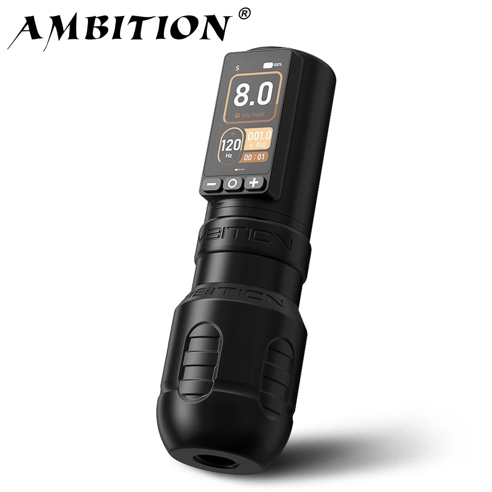 Ambition Torden Max Stroke 4.0+3.5mm Wireless Tattoo Machine Straight Rod Brushless Motor Pen Battery 2400mAh Touch Color Screen