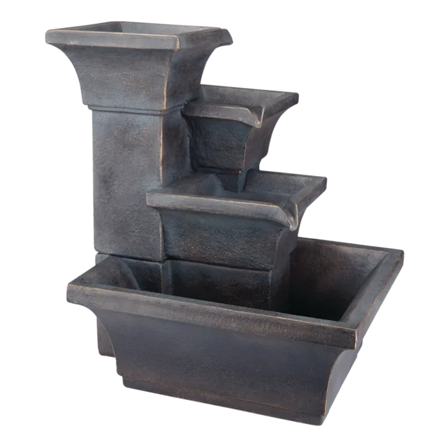 Dropshipping Water Fountain Waterfall Fountain - 4-tier Indoor and Outdoor for Home Garden Home Decoration Resin Feng Shui