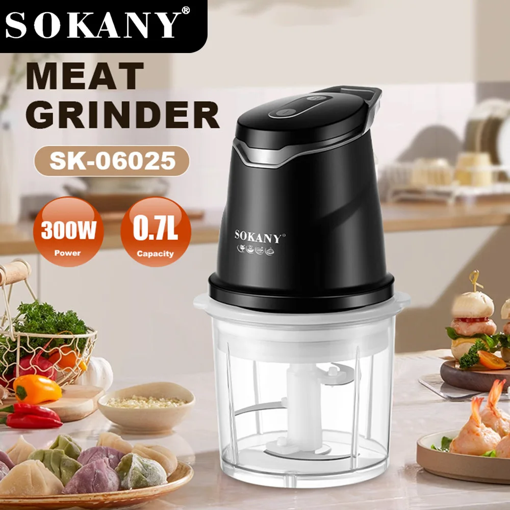 Cross-border small household garlic chopper, 0.7L home blender, grinder, meat mincer, 300W
