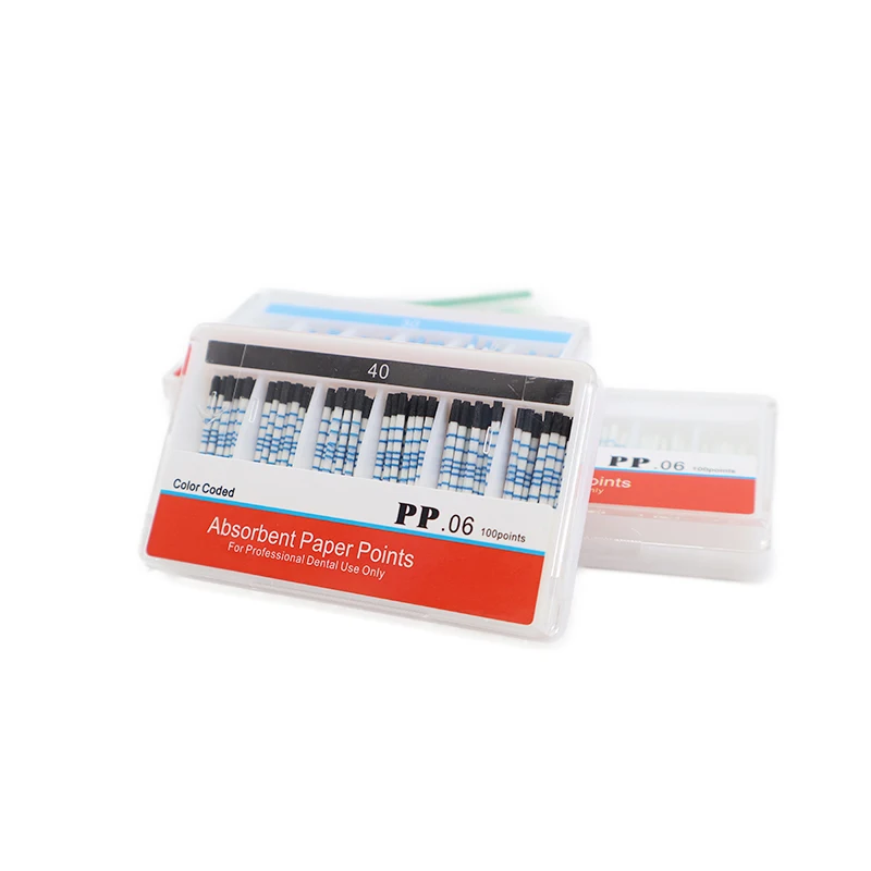TJDent Dental Absorbent Paper Points With Scale 06 15-40# Root Cancel Endodontics Gutta Percha Cotton Fiber Tips Dentist Tools