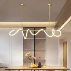 Modern Style Hanging Lamp For Ceiling Linear Lamp Led Chandeliers For Living Room Dining Pendant  Long Strip Designer Light 80CM