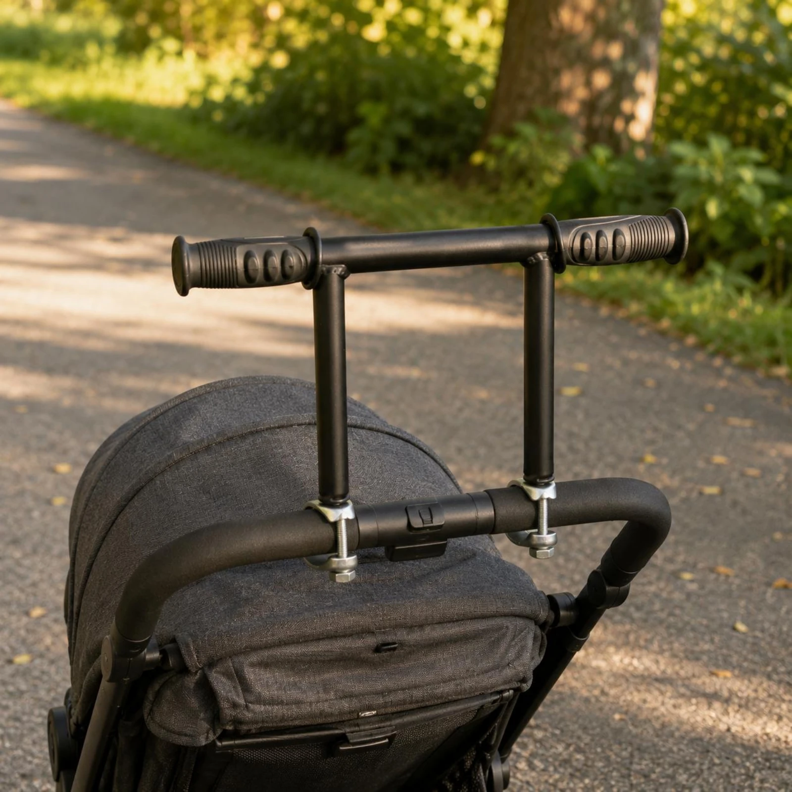Stroller Handle Extender Elevated Stroller Push Handle Baby Gear Accessory Clamp Mount Carry Add-on Ergonomic view 2