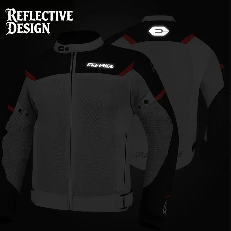 Anti-Drop Wear Resistant Moto Jacket Men Summer Accessories Breathable Mesh Motorcycle Riding Jacket  Outdoor Protective Gear