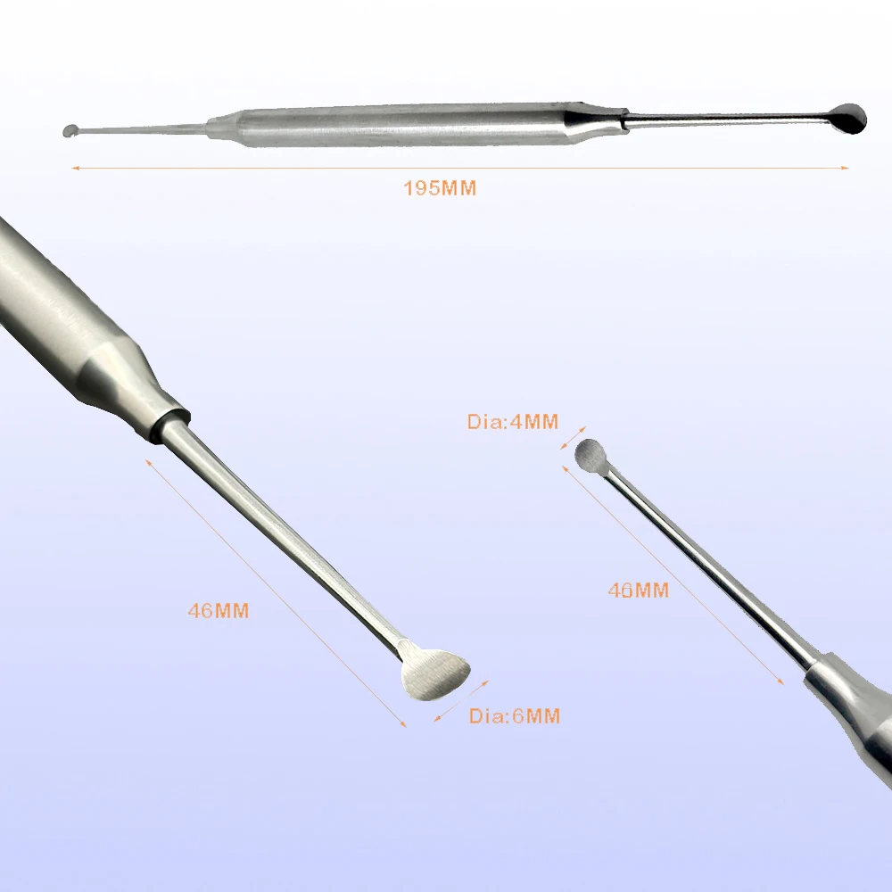

Хирургический набор для зубных имплантатов из нержавеющей стали, костные кюреты, экскаватор, ложка, инструменты с круглым наконечником для процедур ухода за полостью рта