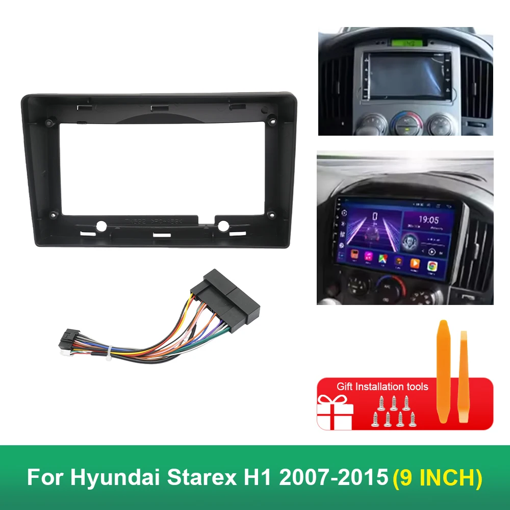 

9-дюймовый автомобильный DVD-приемник, аудио, внутренняя видеорадио, лицевая панель, рамка для Hyundai Starex/H1 2007-2015 годов