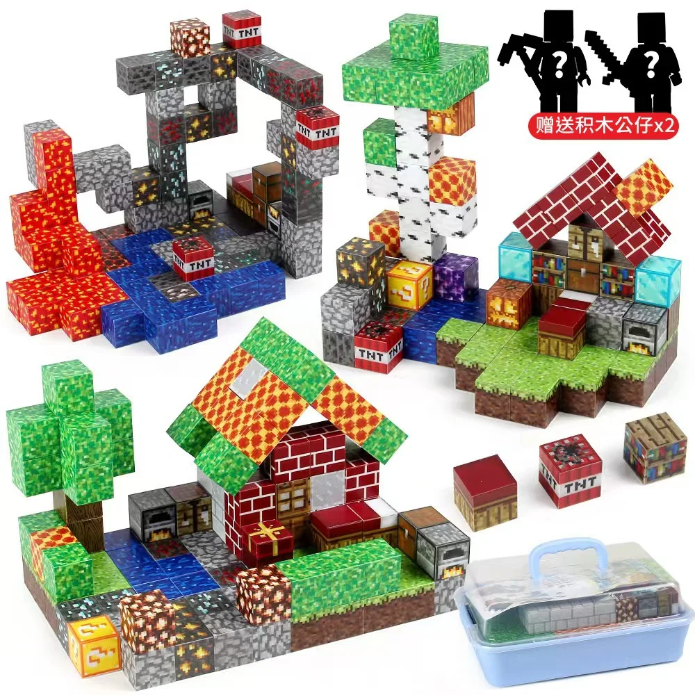 Magnetic Building Blocks Cube Magnet World Set for Boy Girl Kid Age 3+ DIY Model Children STEM Sensory Toy Gifts