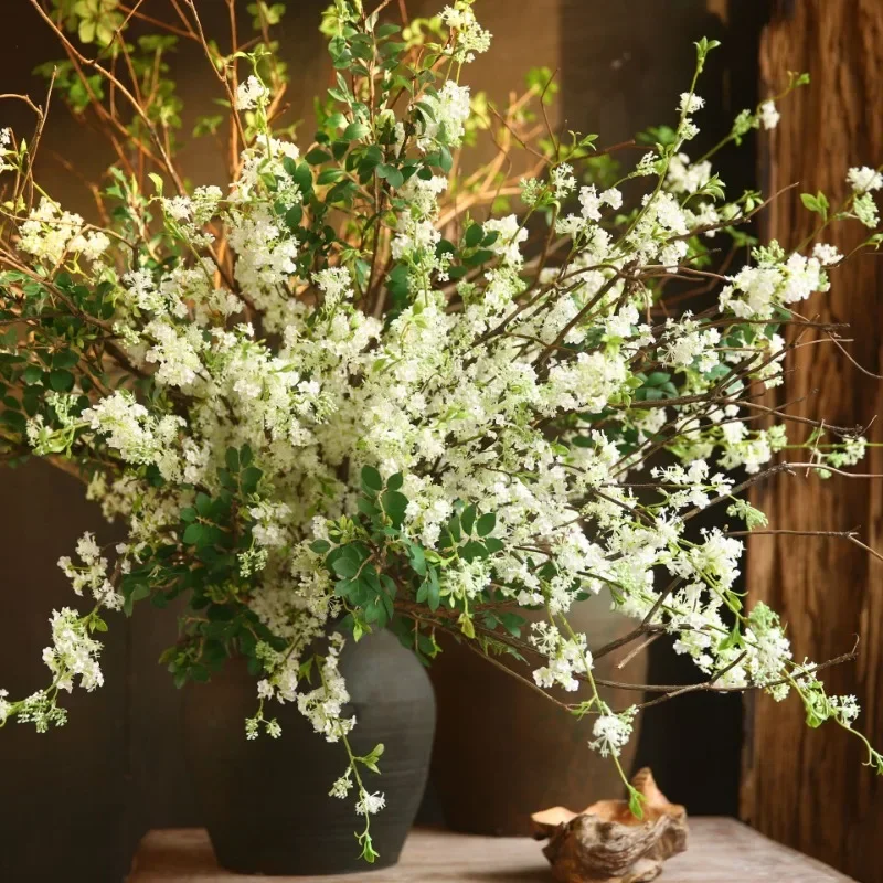 Artificial Flowers 100cm Snow Willow Wedding Flower Silk Texture American Pastoral Style Living Room Decoration Diy Props