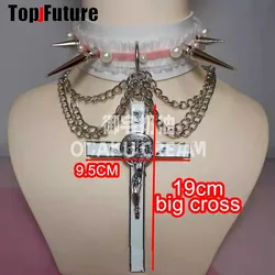 women Men customize Harajuku Gothic Punk necklace streetwear Subculture Spice Y2K Girl Collar Leather Revit choker spike chokers