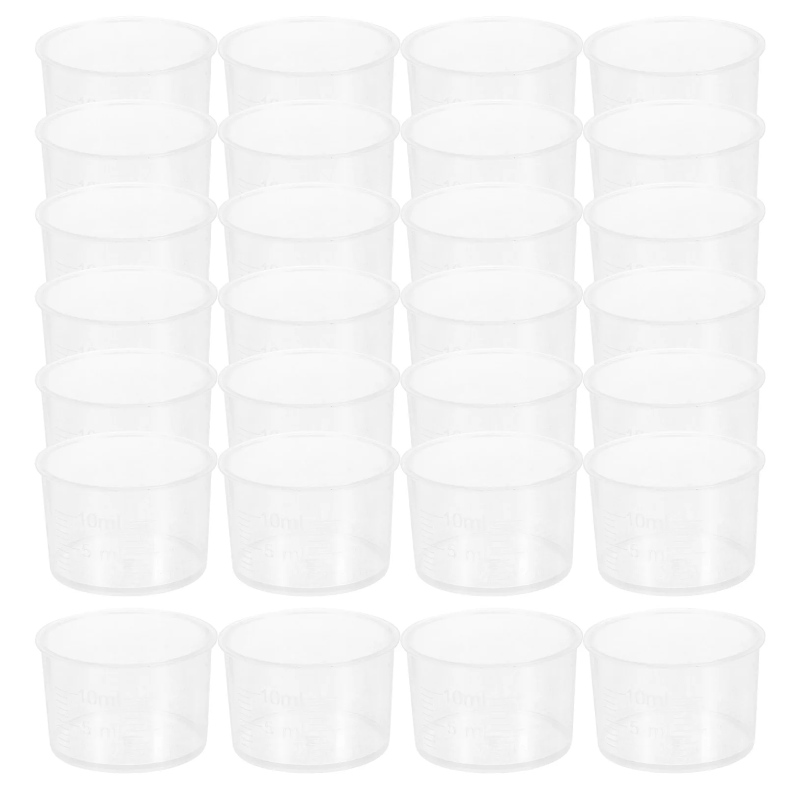 

100pcs Plastic Measuring Cups Reusable Transparent Scale for Liquid Medicine Epoxy Resin Lab Kitchen Bartending Tools