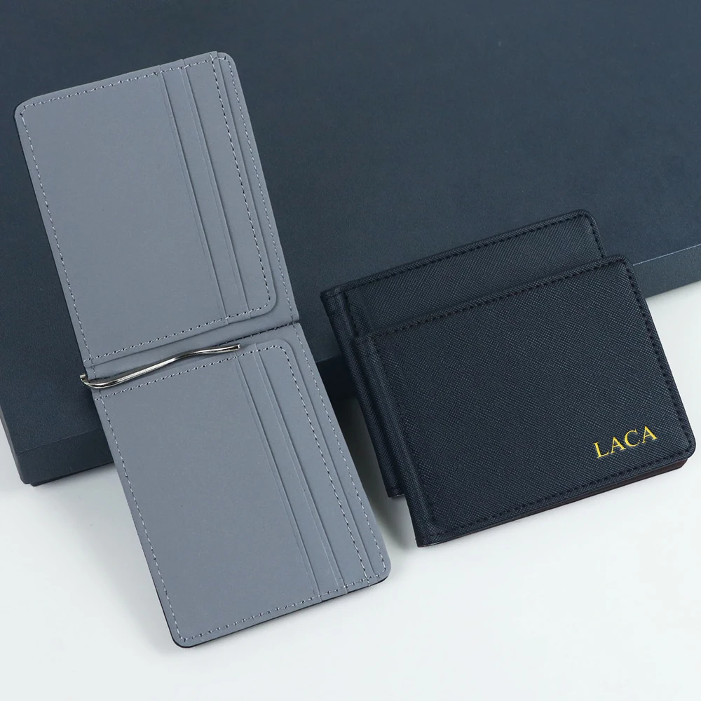 Customized Letter Wallet for Men, PU Card Bag, Card Holder, Money Clip, Men's Multi-Functional US Dollar Holder