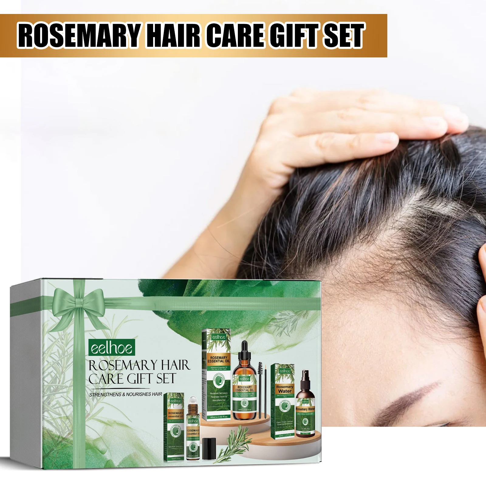 Rosemary Hair Care Gift Set Nourishing Promoting Hair Growth Fluffy and Softening Hair Prevent Hair Loss Rosemary Essential Oil
