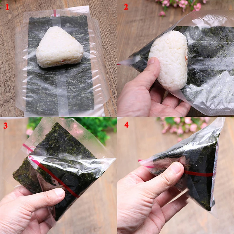 20 sztuk podwójna warstwa trójkątna torba do pakowania kulek ryżowych wodorosty Onigiri torba do sushi robienie sushi torba do pakowania narzędzia akcesoria