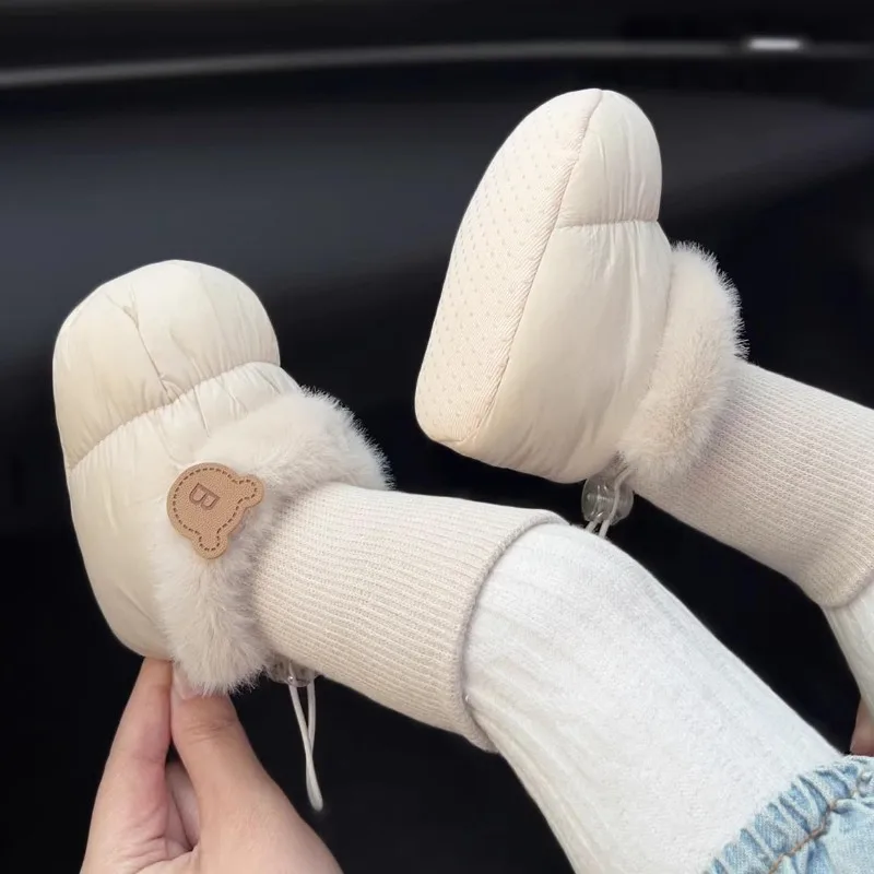 

Бархатная зимняя детская обувь, теплые ходунки, удобная повседневная универсальная хлопковая повседневная обувь для мальчиков и девочек с мультяшным принтом