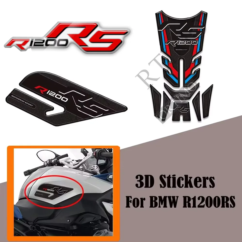 For BMW R1200RS R 1200 RS R1200 Motorcycle Stickers Decals Tank Grips Pad Gas Fuel Oil Kit Knee Fish Bone Protector