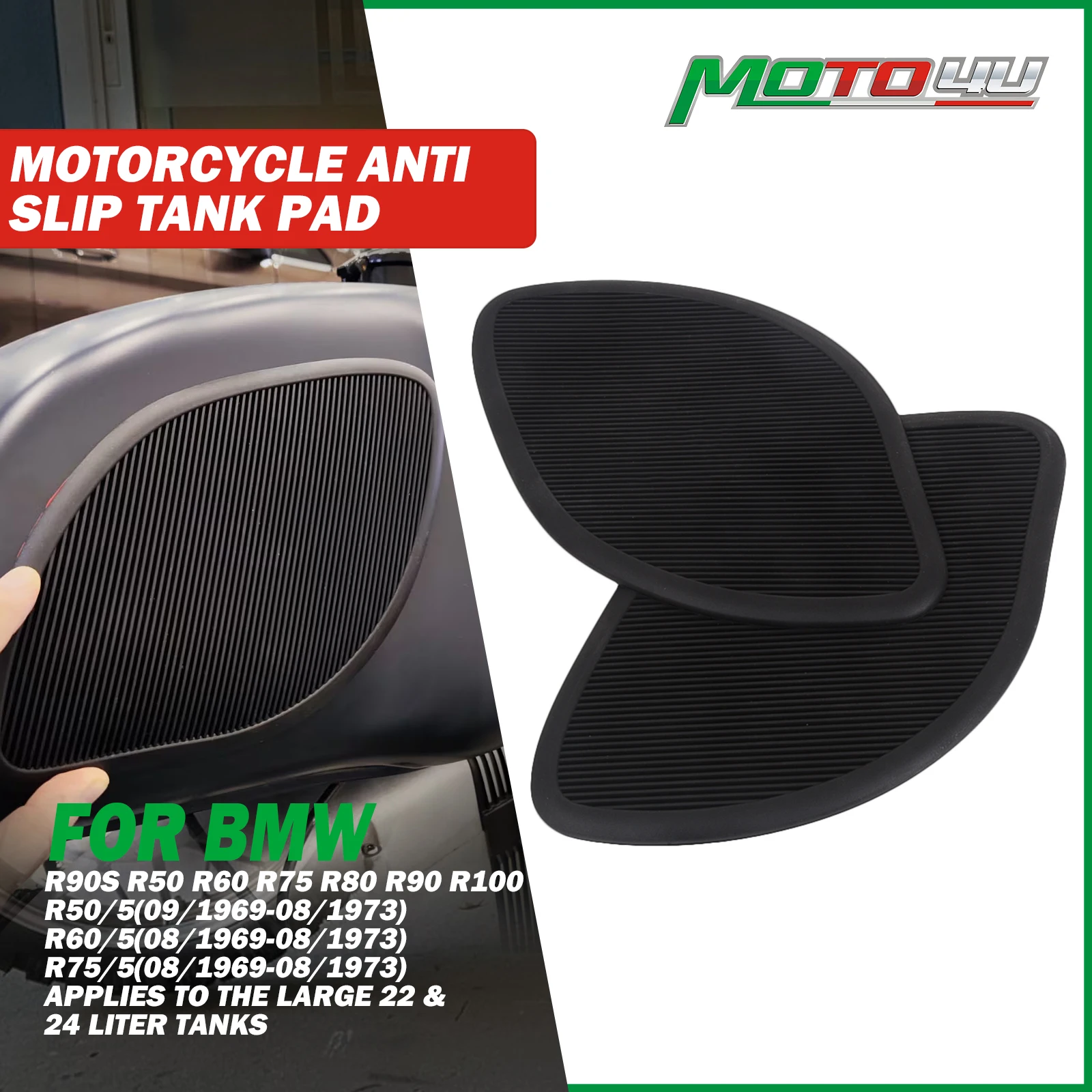 2 piezas para BMW R50 R60 R65 R75 R100 R50/5(09/1969-08/1973) almohadilla de depósito derecha pegatina protege la rodilla calcomanía accesorios de motocicleta