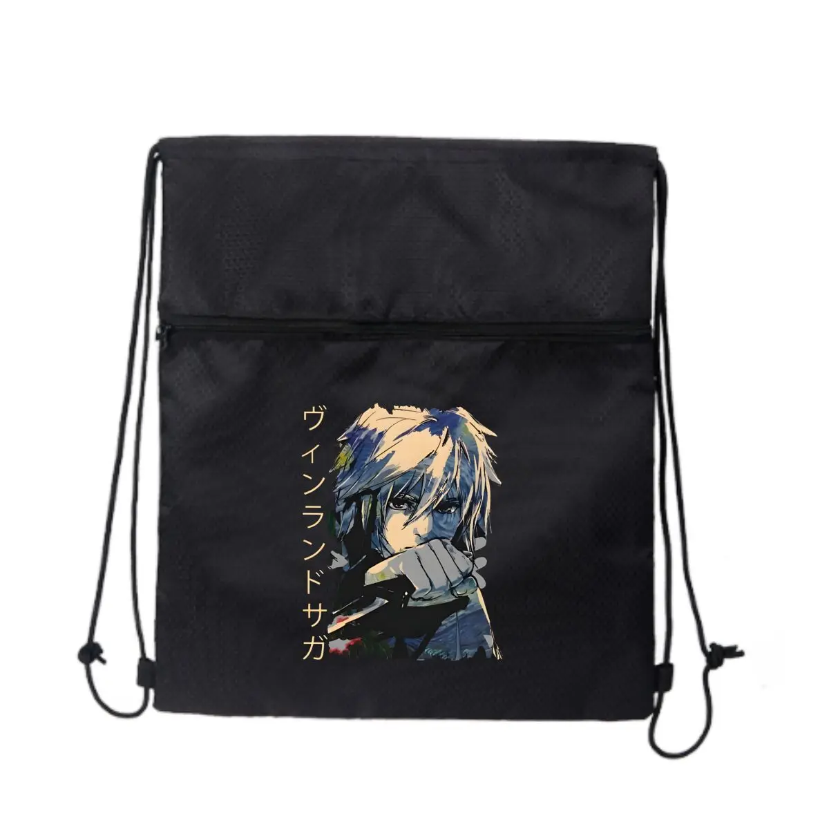 

Персонаж аниме Манга Стилизованная фигурка с японским текстовым дизайном Многоцелевая сумка на молнии на шнурке от работы для игр