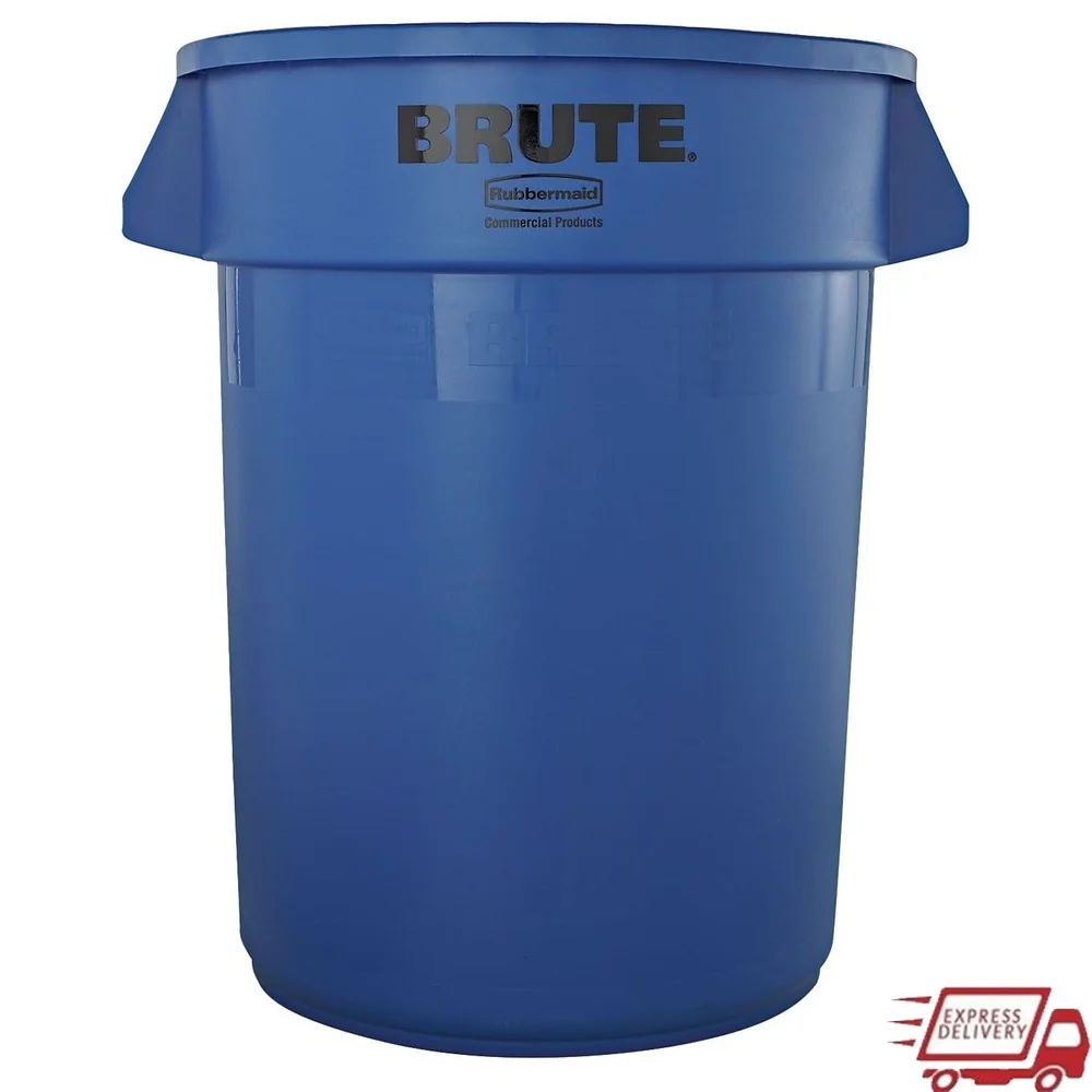 

32-галонный сверхмощный контейнер Brute, все пластиковые строительные усиленные диски, встроенные ручки для использования в помещении и на открытом воздухе