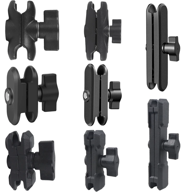 FEICHAO Aluminum Double Socket Arm Clamp Clip for 1 inch Ball Head Holder Mount for Bicycle Motorcycle Action Camera Extension