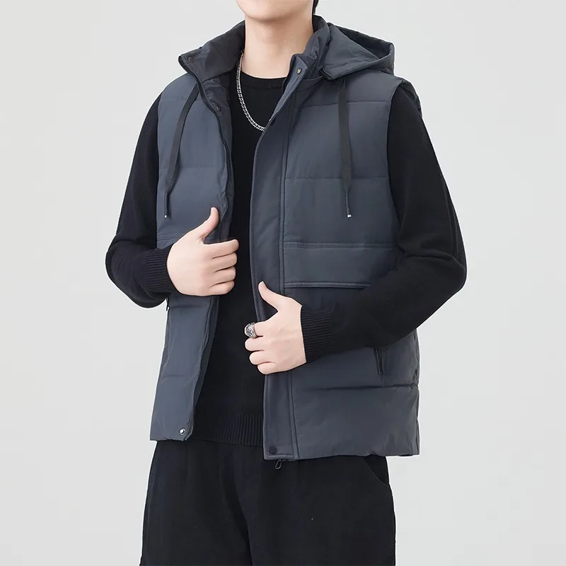 

Мужской камуфляжный кардиган на молнии с капюшоном и пуговицами, жилет без рукавов, модная куртка, повседневный топ