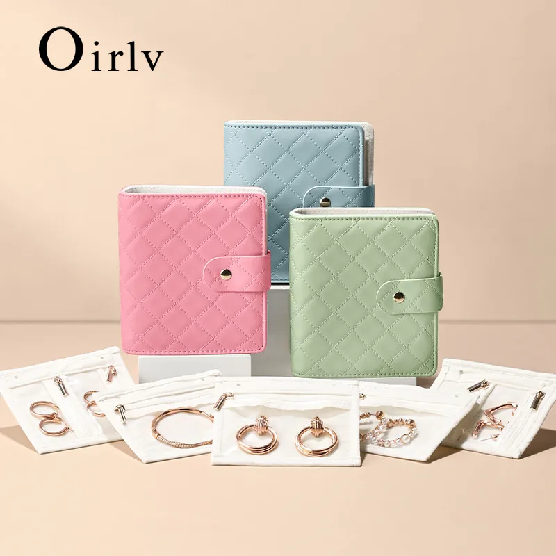 Oirlv Jewelry Storage Bag Portable Jewelry Wallet Bag Ring Earring Necklace Bracelet Multi functional Travel Jewelry Storage Bag