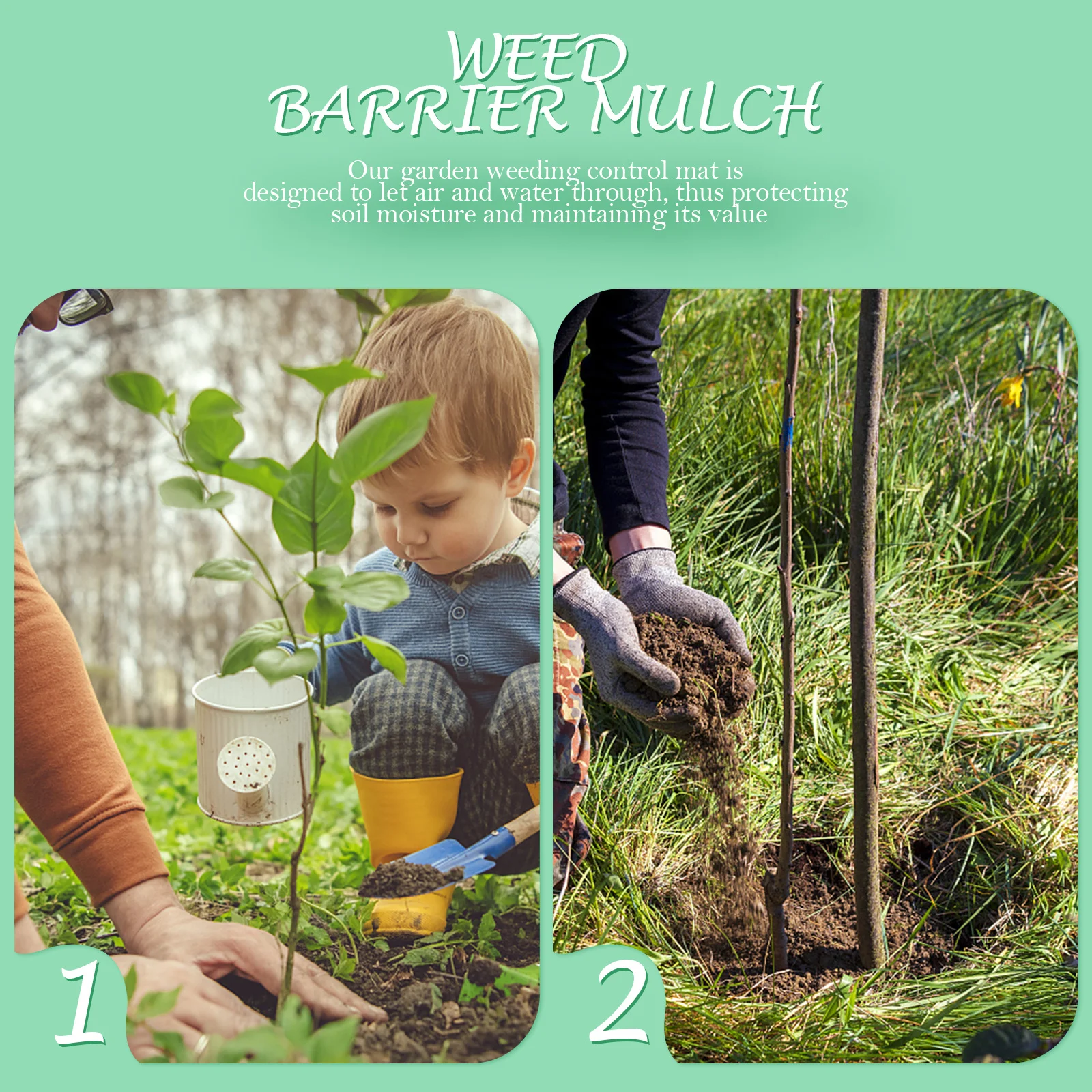 

20Pcs Weed Control Cloth Round Shape Heavy Duty Non-Woven Fabric for Garden Farm Tree Protector Mat Mulch Mulch