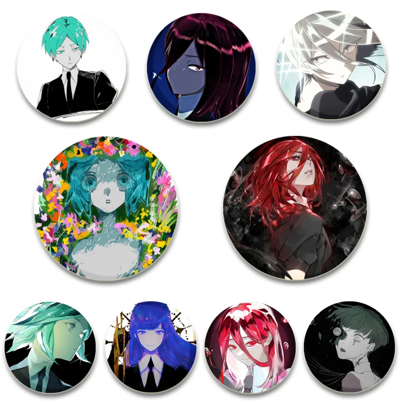 32/44/58mm Anime Houseki No Kuni Round Button Pins Cartoon Badge Brooches for Clothes Decoration Jewelry Accessories Gifts