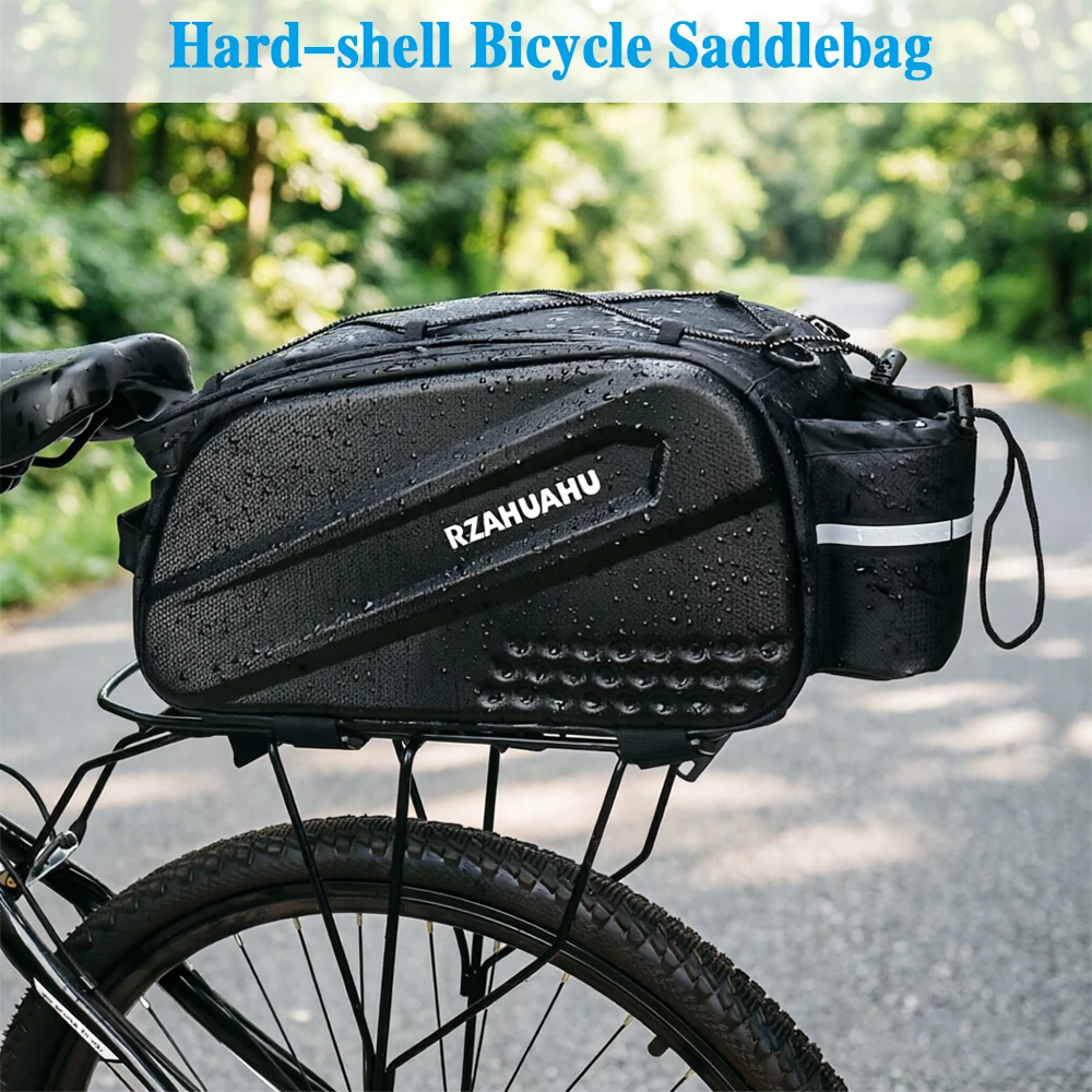 

10L Bicycles Rack Bag Waterproof Hard Shell Durable Bike Panniers Saddlebag with Shoulder Strap,Cycling Commuting,Outdoor Hiking