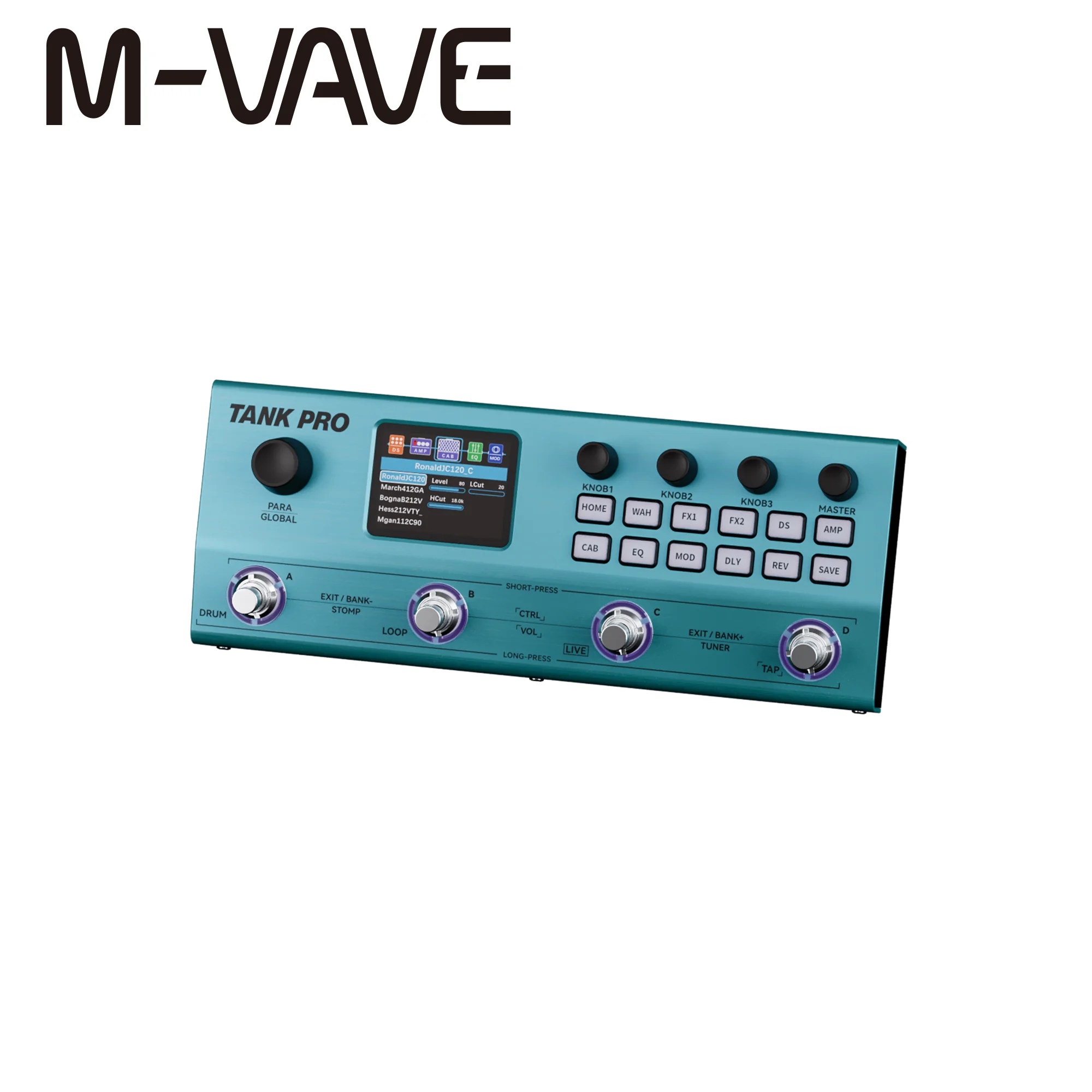 M-VAVE PD47 Multi-Effects Guita Processor with 120 Presets 90 Amp+90 Cab, 300+ FX 150s Looper 60 Drums 10 Modules XLR Function
