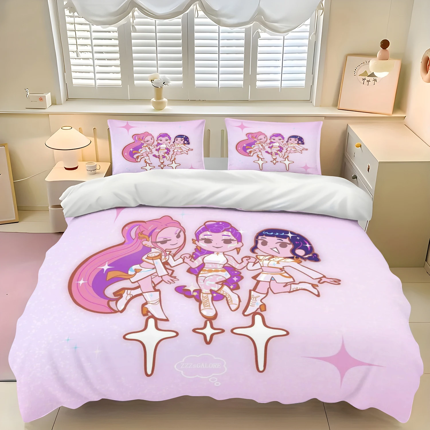 Parure de lit K-Pop Witcher Girl Group Idols – Housse de couette et taies d'oreiller mignonnes – Superbe cadeau pour la décoration de chambre d'enfant, idéale pour chambre d'invité et maison
