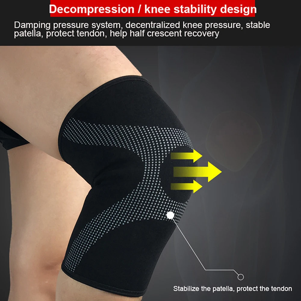 1 PCS Best Knee Braces for Knee Pain - Non-Slip Knee Support Sleeve for Running, Weightlifting, Basketball, Gym, Workout, Sports