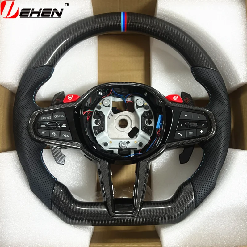 CS Steering Wheel Carbon Fiber  For  1 2 3 4 5 6 7 8 Series G20 G26 G30 G01 G02 G80 G82 G87 F90 F95 F96 M3 M4 Car Accessories